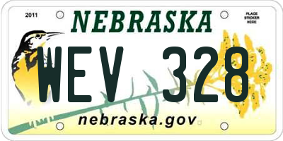 NE license plate WEV328