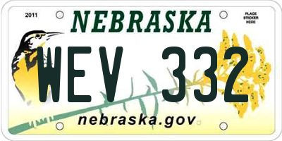NE license plate WEV332