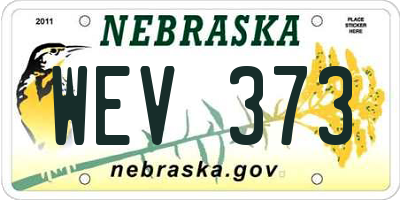 NE license plate WEV373