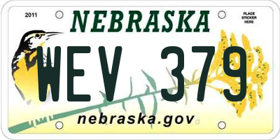 NE license plate WEV379