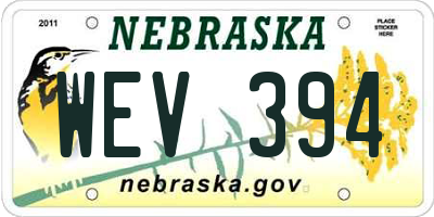 NE license plate WEV394