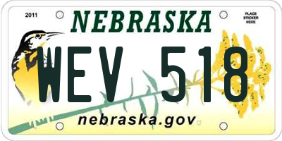 NE license plate WEV518