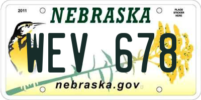 NE license plate WEV678