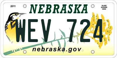 NE license plate WEV724