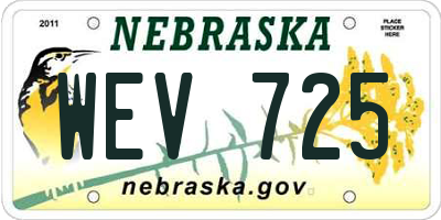 NE license plate WEV725