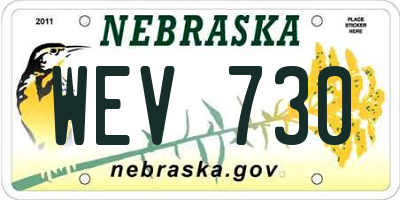 NE license plate WEV730