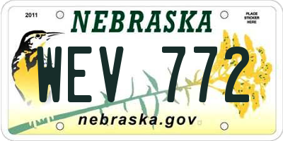 NE license plate WEV772