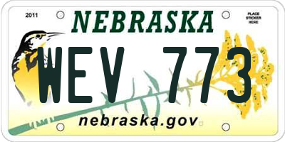 NE license plate WEV773