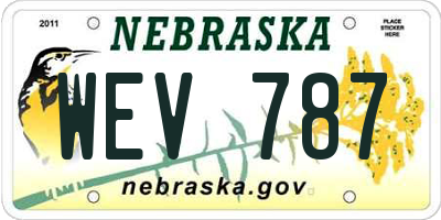 NE license plate WEV787