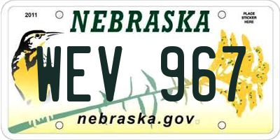NE license plate WEV967