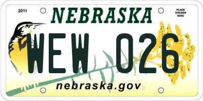 NE license plate WEW026
