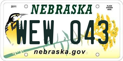 NE license plate WEW043