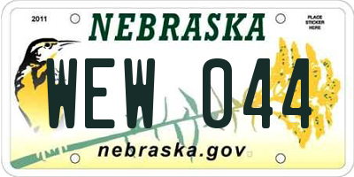 NE license plate WEW044
