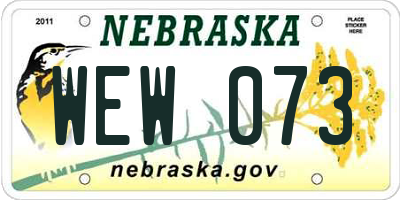 NE license plate WEW073