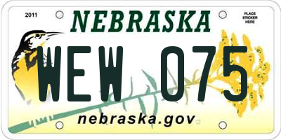 NE license plate WEW075