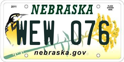 NE license plate WEW076