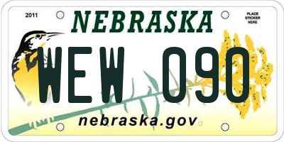 NE license plate WEW090