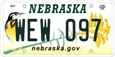 NE license plate WEW097