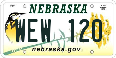 NE license plate WEW120