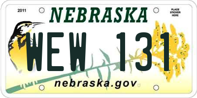 NE license plate WEW131
