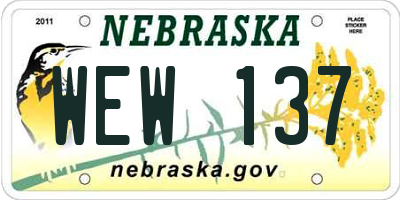 NE license plate WEW137