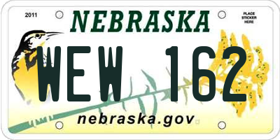 NE license plate WEW162