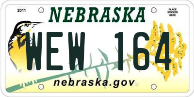 NE license plate WEW164