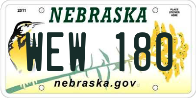 NE license plate WEW180