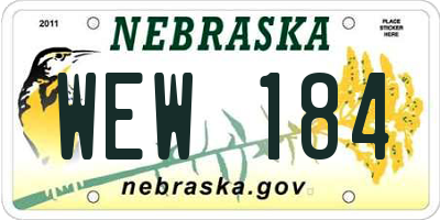 NE license plate WEW184