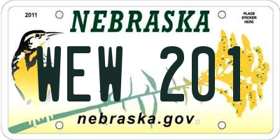 NE license plate WEW201
