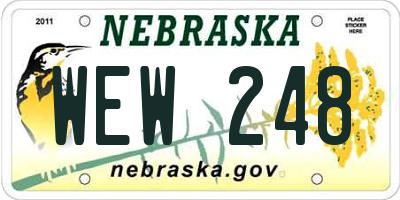 NE license plate WEW248
