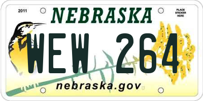 NE license plate WEW264