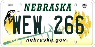 NE license plate WEW266