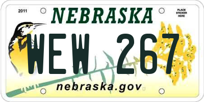 NE license plate WEW267