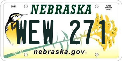 NE license plate WEW271