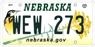 NE license plate WEW273