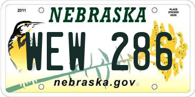 NE license plate WEW286