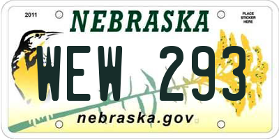 NE license plate WEW293