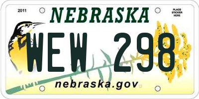 NE license plate WEW298