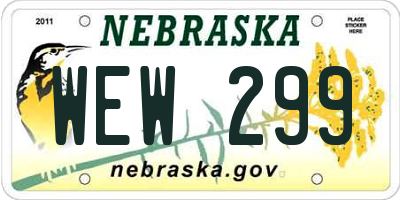 NE license plate WEW299
