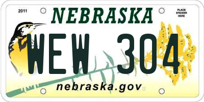 NE license plate WEW304