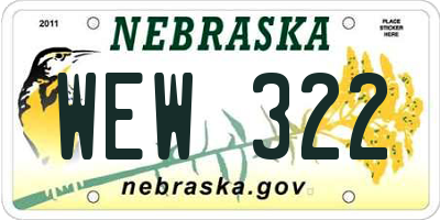 NE license plate WEW322