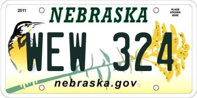 NE license plate WEW324