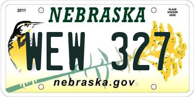 NE license plate WEW327
