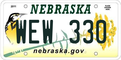 NE license plate WEW330