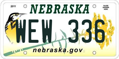NE license plate WEW336