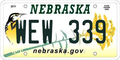 NE license plate WEW339