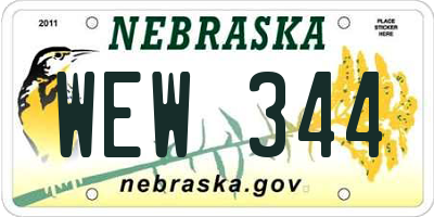 NE license plate WEW344