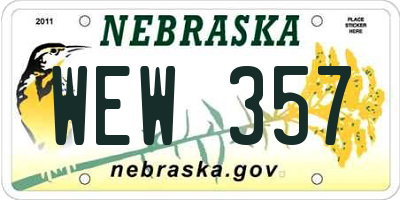 NE license plate WEW357
