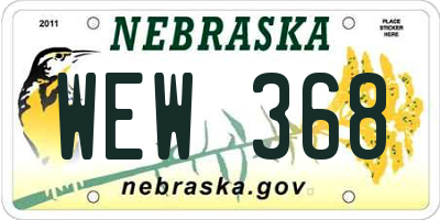 NE license plate WEW368
